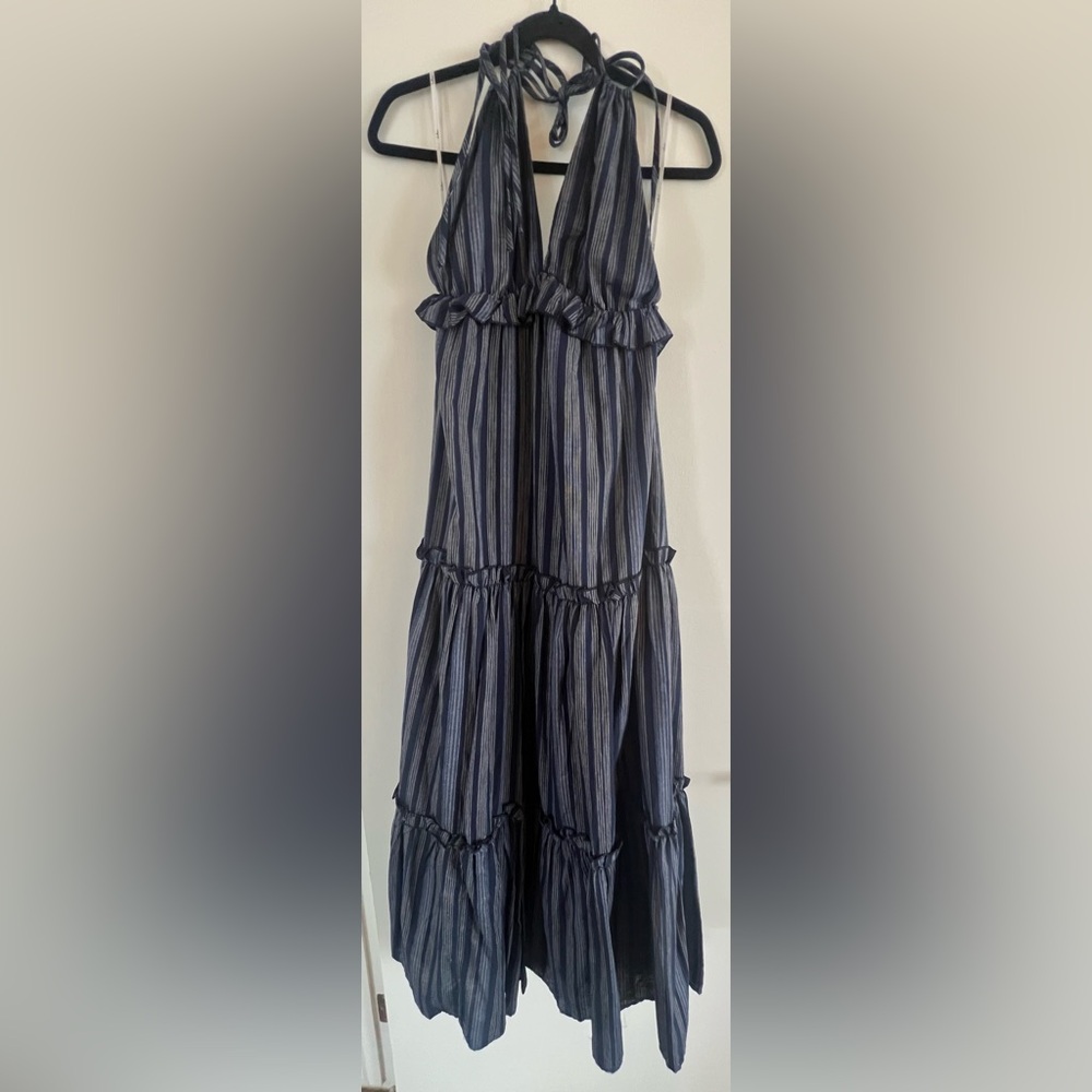 Lulus Blue- Striped Vacation Maxi